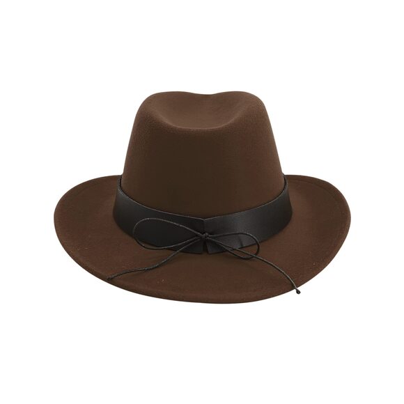 1585 Classic Felt Cowboy Cowgirl Hat Vintage Fedora Wide Brim